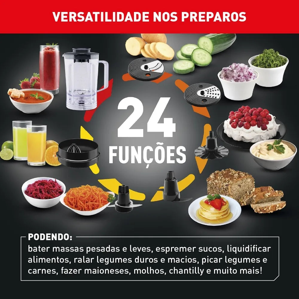 Multiprocessador Arno 700W 24 Funções Preto MP72