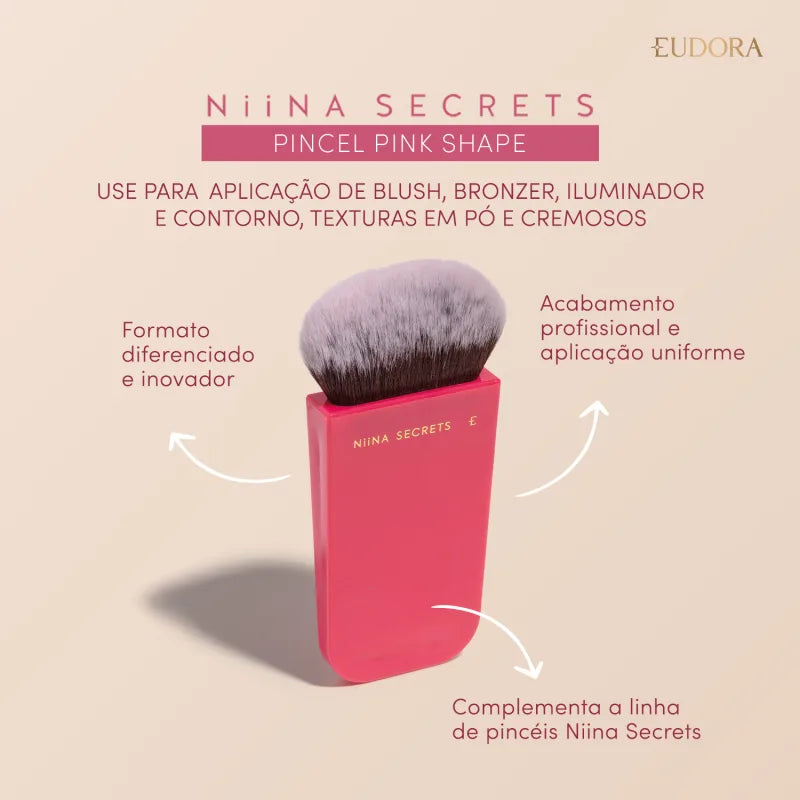 Kit Niina Glow - Pincel & Base Líquida Hidra Glow