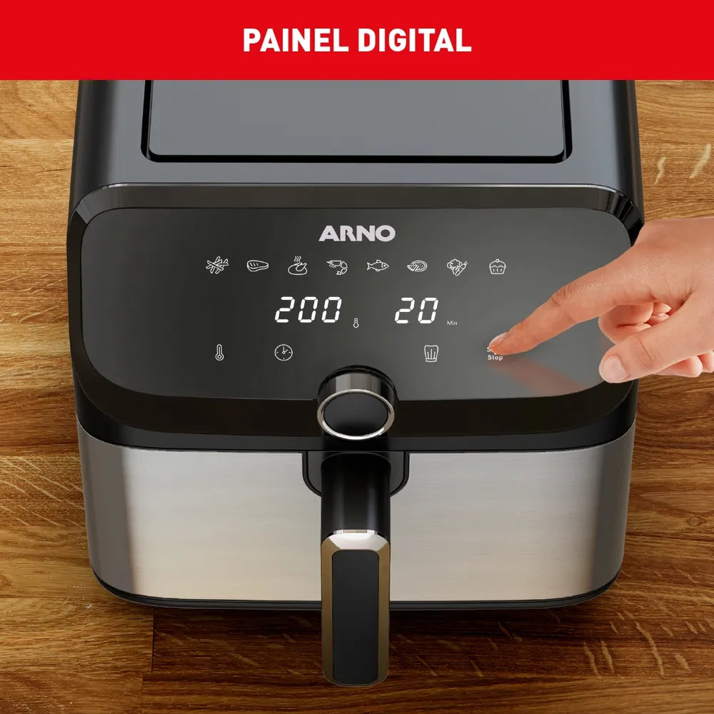 Fritadeira Air Fryer Arno Mega Digital 7,5L Inox AFD7