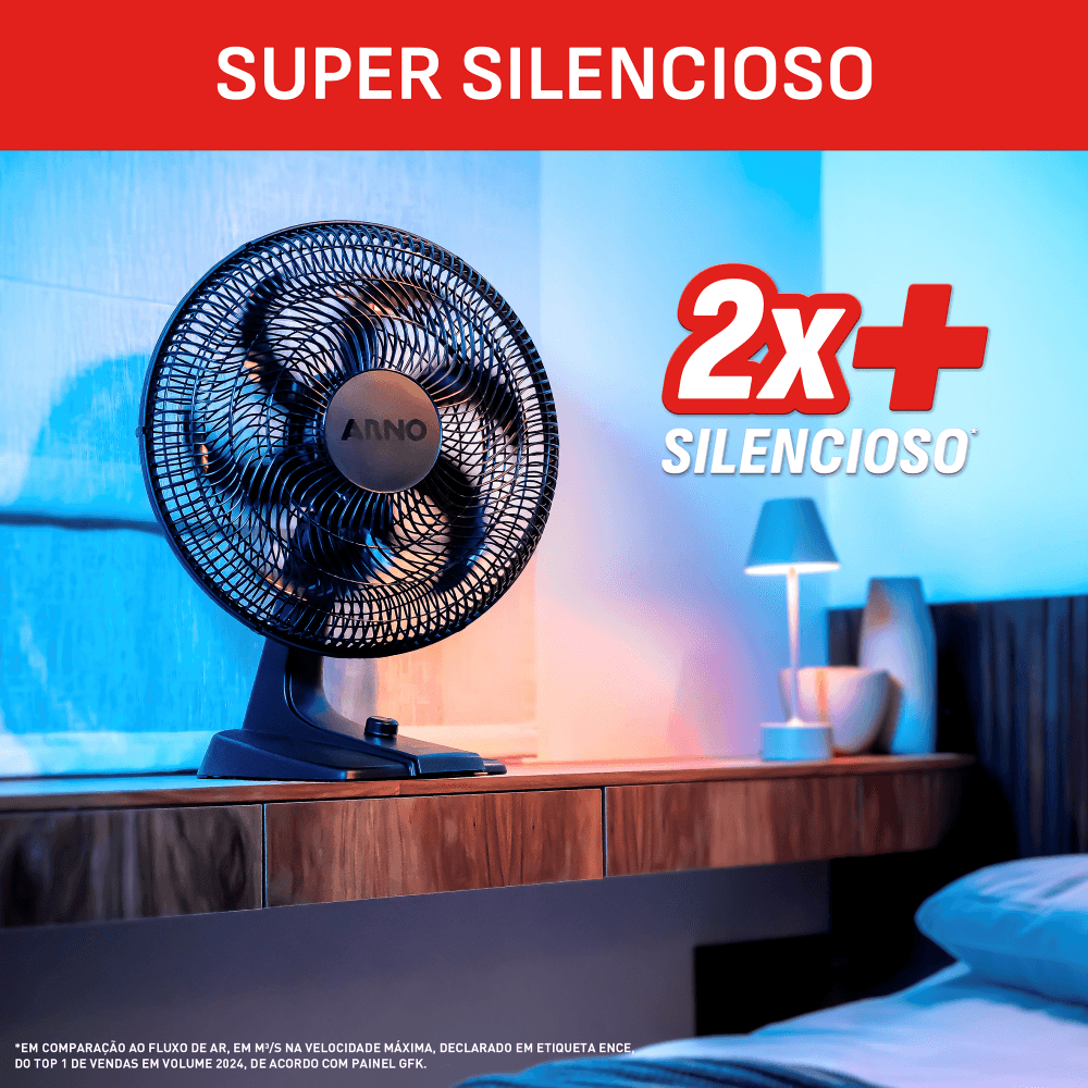 Ventilador de Mesa Arno Essential 40cm, 6 PÁS 140W VE2E