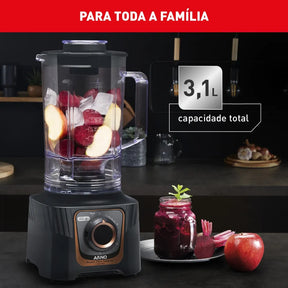 Liquidificador Arno Power Max Autolock 1400W Cinza Chumbo LN81