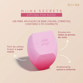 Esponja para Maquiagem Pink Blend Niina Secrets