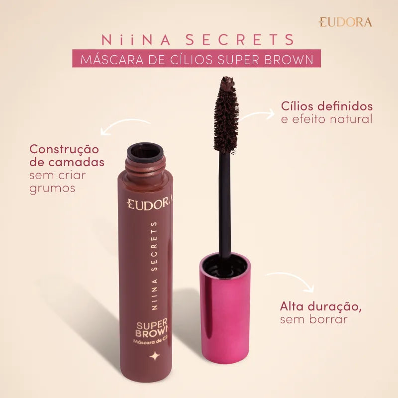 Máscara de Cílios Super Brown Niina Secrets Neutrals 10g