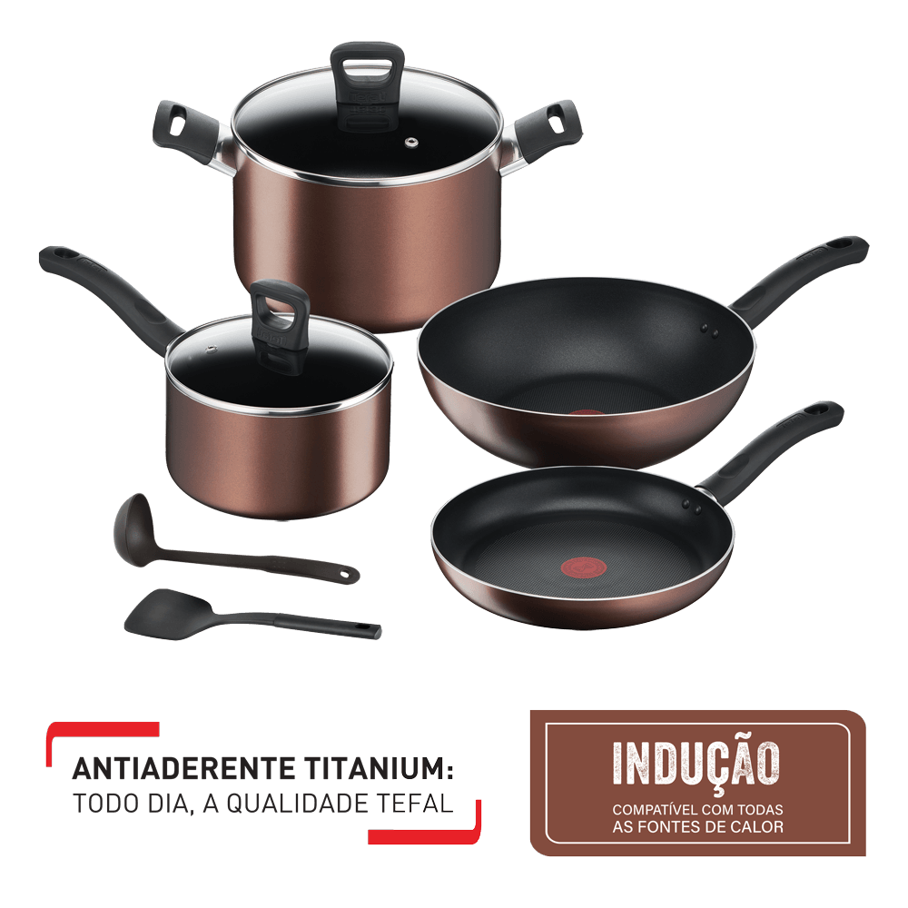 Jogo de Panelas 4 Peças Tefal Day By Day Bronze