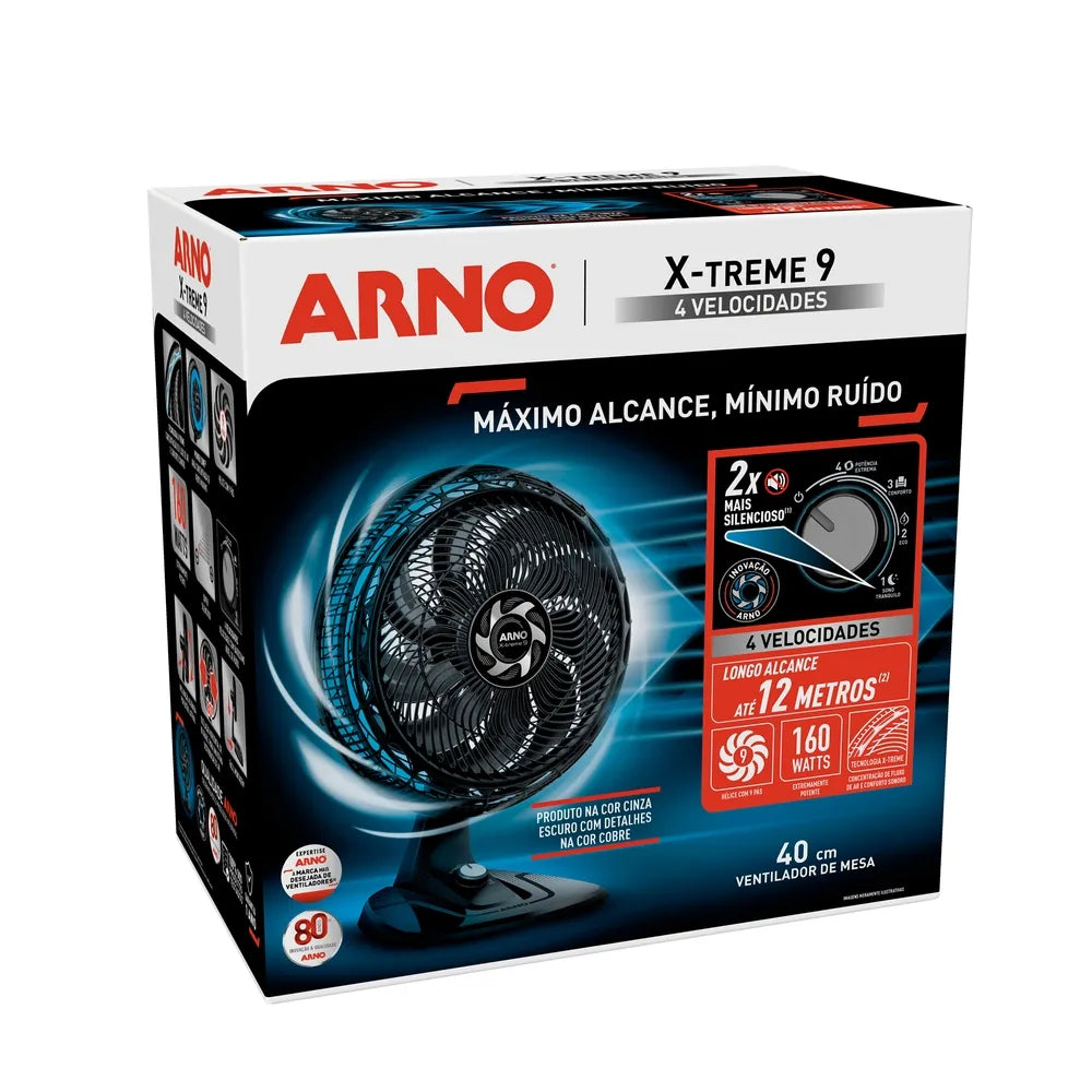 Ventilador de Mesa 40cm Arno X-TREME 9 4 Vel 160W VE94